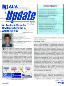 AUA  CONTENTS An Academic Home for Developing Scholars . . . . . . . . . . .  1 Scientific Advisory Board Report: Persistent