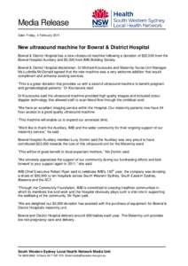 New ultrasound machine for Bowral & District Hospital