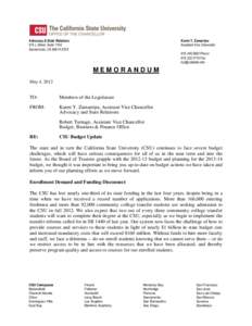 Advocacy & State Relations 915 L Street, Suite 1160 Sacramento, CA[removed]Karen Y. Zamarripa Assistant Vice Chancellor