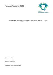 Nummer Toegang: 1070  Inventaris van de gaarders van Veur, Nationaal Archief Nationaal Archief (c)