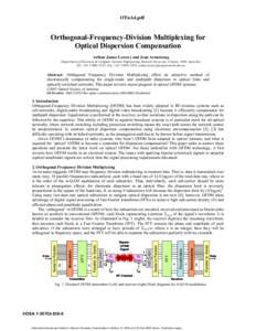 Orthogonal-Frequency-Division Multiplexing for Optical Dispersion Compensation