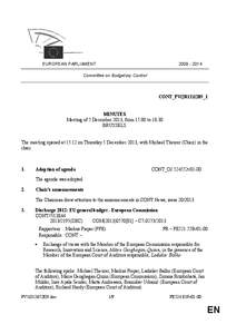 [removed]EUROPEAN PARLIAMENT Committee on Budgetary Control  CONT_PV(2013)1205_1