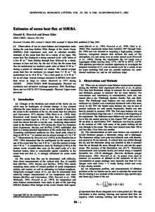 GEOPHYSICAL RESEARCH LETTERS, VOL. 29, NO. 9, 1344, 2001GL014171, 2002  Estimates of ocean heat flux at SHEBA Donald K. Perovich and Bruce Elder ERDC-CRREL, Hanover, NH, USA Received 2 October 2001; revised 11 Ma