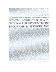 NLM Programs and Services Annual Report - Fiscal Year 2000