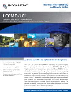 SMDC/ARSTRAT  Technical Interoperability and Matrix Center  LCCMD/LCI