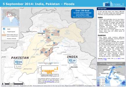 5 September 2014: India, Pakistan – Floods SITUATION Over 100 dead in north-eastern Pakistan and northern India