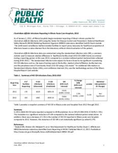 Clostridium difficile Infections Reporting in Illinois Acute Care Hospitals, 2013 As of January 1, 2012, all Illinois hospitals began mandated reporting of blood cultures positive for Clostridium difficile Infections (CD