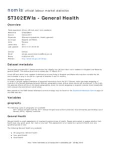 nomis  official labour market statistics ST302EWla - General Health Overview