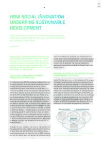 40 41 HOW SOCIAL INNOVATION UNDERPINS SUSTAINABLE DEVELOPMENT