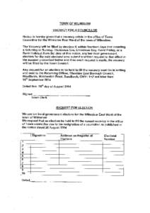 Wilmslow Town - East Ward - Notice of Vacancy