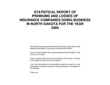 Statistical Report Cover Page