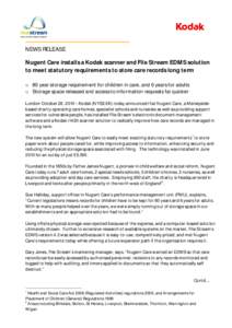 Document Management Case Study -  Kodak announces Nugent Care deal