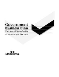 for the fiscal year 2002– 03  Government Government Business Plan