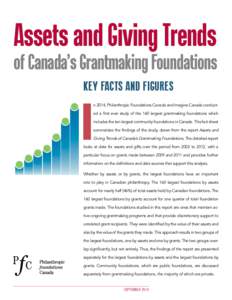 Assets and Giving Trends  of Canada’s Grantmaking Foundations Key Facts and Figures  I