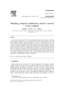 Neurocomputing 44–[removed] – 794  www.elsevier.com/locate/neucom Modeling temporal combination selective neurons of the songbird