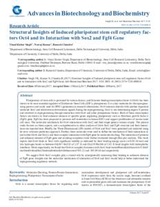 Advances in Biotechnology and Biochemistry SinghVK, et al. Adv Biotechnol Biochem 2017: J119. Research Article  DOI: 