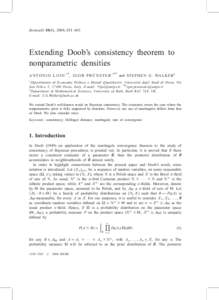 Bernoulli 10(4), 2004, 651–663  Extending Doob’s consistency theorem to nonparametric densities  ¨ N S T E R 1  and S T E P H E N G . WAL K E R 2