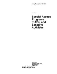 Army Regulation 380–381  Security Special Access Programs