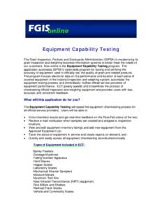 Grain Inspection /  Packers and Stockyards Administration / Inspection / Scale test car