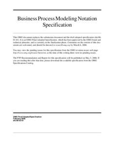 Business Process Modeling Notation (BPMN), Version 1.0