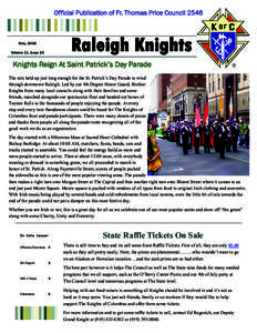 Official Publication of Fr. Thomas Price CouncilRaleigh Knights May, 2008 Volume 11, Issue 20