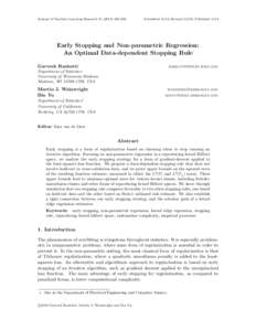 Journal of Machine Learning Research[removed]366  Submitted 8/13; Revised 12/13; Published 1/14 Early Stopping and Non-parametric Regression: An Optimal Data-dependent Stopping Rule