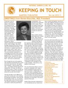 NATIONAL GARDEN CLUBS, INC  KEEPING IN TOUCH QUARTERLY PUBLICATION  Nov-Jan[removed]