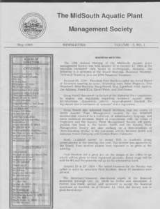 The MidSouth Aquatic Plant Management Society May 1995 NEWSLETrER