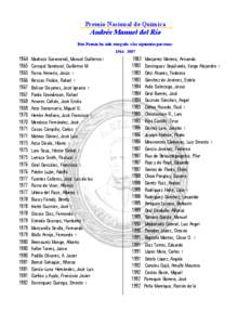 Premio Nacional de Química  Andrés Manuel del Río