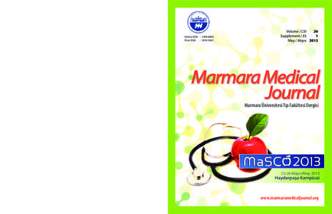 Marmara Üniversitesi Tıp Fakültesi Dergisi Volume / Cilt 26 - Supplement / Ek 1 - May/ Mayıs2013
