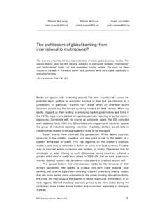 The architecture of global banking: from international to multinational? -  BIS Quarterly Review, part 3, March 2010