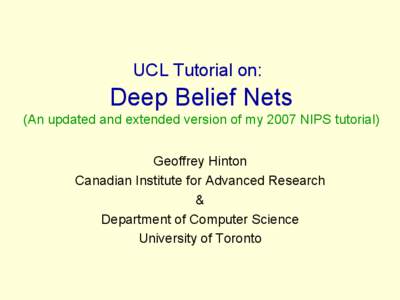 Cybernetics / Perceptron / Nonlinear dimensionality reduction / Backpropagation / Statistical classification / Generative model / Types of artificial neural networks / Feedforward neural network / Neural networks / Statistics / Machine learning
