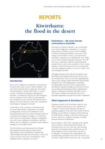 Kiwirrkurra Community /  Western Australia / Pintupi / Emergency management / Ngaanyatjarra / Emergency Management Australia / Disaster / Emergency / Fire and Emergency Services Authority of Western Australia / States and territories of Australia / Western Australia / Public safety