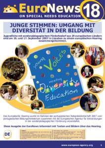 EuroNews 18 ON SPECIAL NEEDS EDUCATION JUNGE STIMMEN: UMGANG MIT DIVERSITÄT IN DER BILDUNG