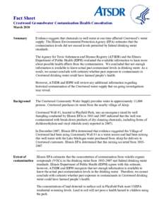 Fact Sheet Crestwood Groundwater Contamination Health Consultation March 2010 Summary