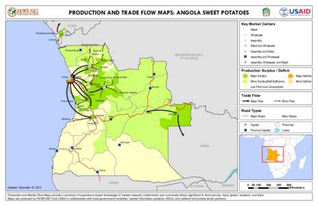 PRODUCTION AND TRADE FLOW MAPS: ANGOLA SWEET POTATOES Key Market Centers CONGO Transfronteriço Massabi $ K