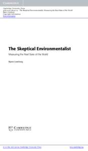 Cambridge University Press9 - The Skeptical Environmentalist: Measuring the Real State of the World Bjørn Lomborg Copyright Information More information