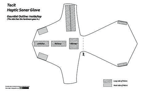 Tacit Haptic Sonar Glove Gauntlet Outline: Inside/top (The side that the hardware goes in.)  (Battery)