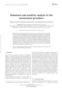 Quantitative Finance, Vol. 10, No. 6, June–July 2010, 593–606  Robustness and sensitivity analysis of risk