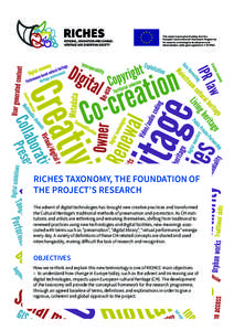 This project has received funding from the European Union’s Seventh Framework Programme for research, technological development and demonstration under grant agreement n° [removed]RICHES TAXONOMY, THE FOUNDATION OF