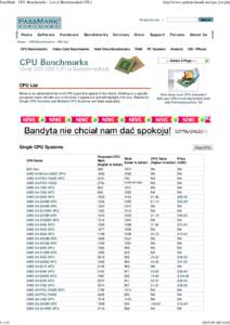 PassMark - CPU Benchmarks - List of Benchmarked CPUs