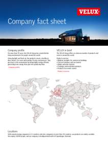 Company fact sheet  Company profile VELUX in brief