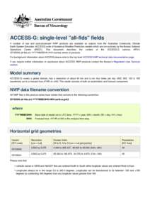 ACCESS-G: single-level 