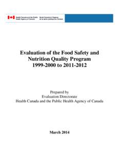 Microsoft Word - Food Safety & Nutrition Quality Program Evaluation Final Mar 2014.docx