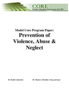 Model Core Program Paper:  Prevention of Violence, Abuse & Neglect