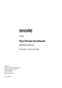 SHORE[removed]Das Parser-Kochbuch Dokumentversion 0.2 Klaus Mayr, Tammo Schnieder