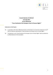 Council decision CD[removed]of 6 July 2012 on ELI Statement