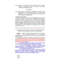 Assembly Bill No. 248–Assemblymen Smith, Oceguera, Conklin, Bobzien, Kirkpatrick; Aizley, Atkinson, Goicoechea, Hogan, Horne and Mastroluca CHAPTER[removed]AN ACT relating to state financial administration; revising 