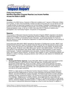 Family Living Programs Nutrition Education Program Reaches Low Income Families Across the State in 2005