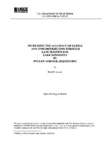 uses U.S. DEPARTMENT OF THE INTERIOR U.S. GEOLOGICAL SURVEY INCREASING THE ACCURACY OF DATING AND TIME DISTRIBUTION THROUGH